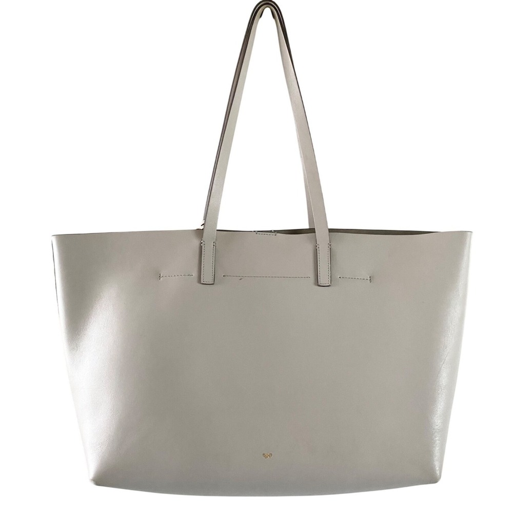 Anya Hindmarch Ebury Shopper II Gray Leather Tote Googly Eyes Steam Circus - Picture 2 of 16